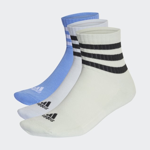 Calcetines Deportivos Acolchados 3 Rayas Azules 3 Pares Adidas