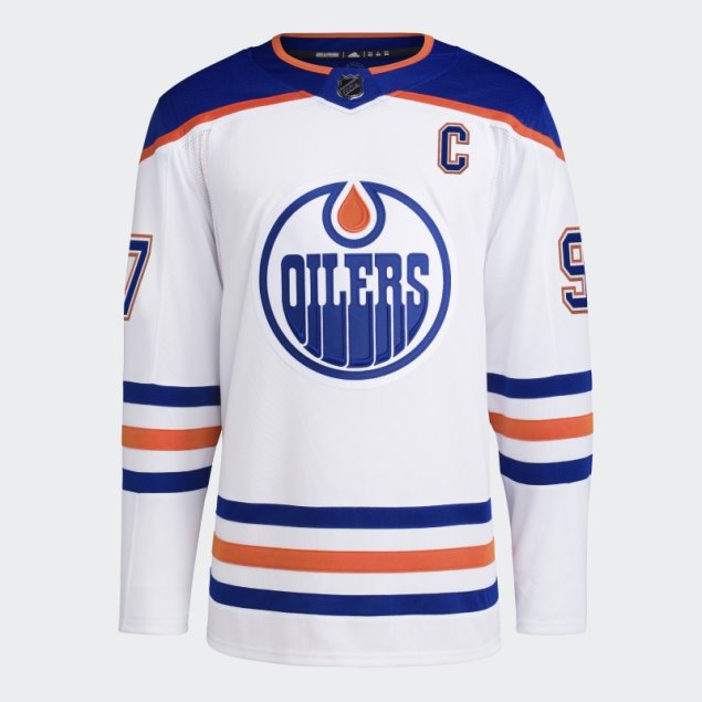 Camiseta Adidas Blanca Oilers Mcdavid Away Autentica