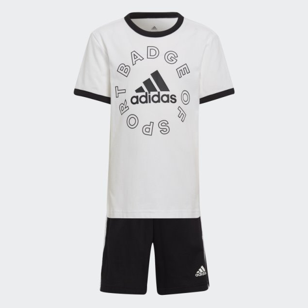 Conjunto De Verano Adidas Essentials Logo Blanco