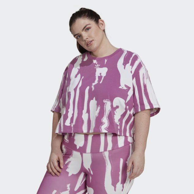 Camiseta Corta Con Estampado Integral Thebe Magugu (talla Grande) Lila Adidas