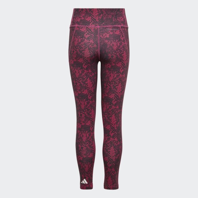 Adidas Aeroready Leggins Fucsia Con Bolsillo De Tiro Alto Y Estampado Animal Optime 7/8