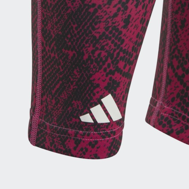 Adidas Aeroready Leggins Fucsia Con Bolsillo De Tiro Alto Y Estampado Animal Optime 7/8