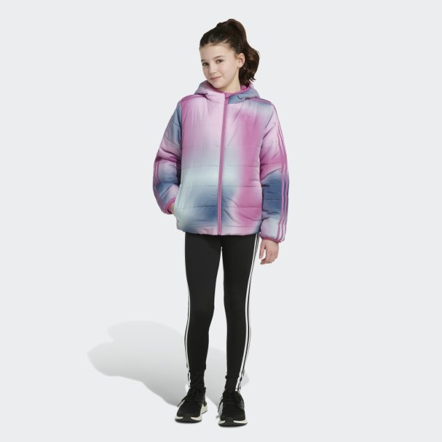 Adidas Classic Allover Print Puffer Jacket Lila