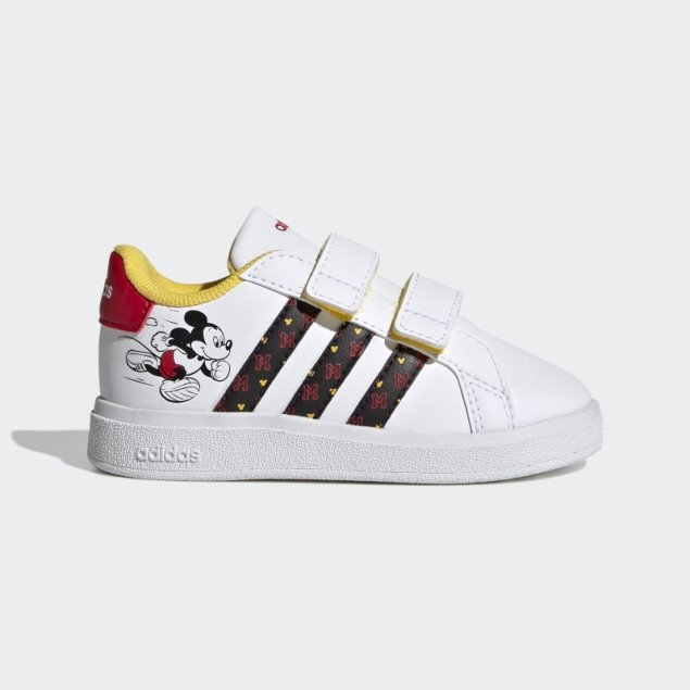 Adidas X Disney Grand Court Mickey Zapatillas Con Velcro Blanco