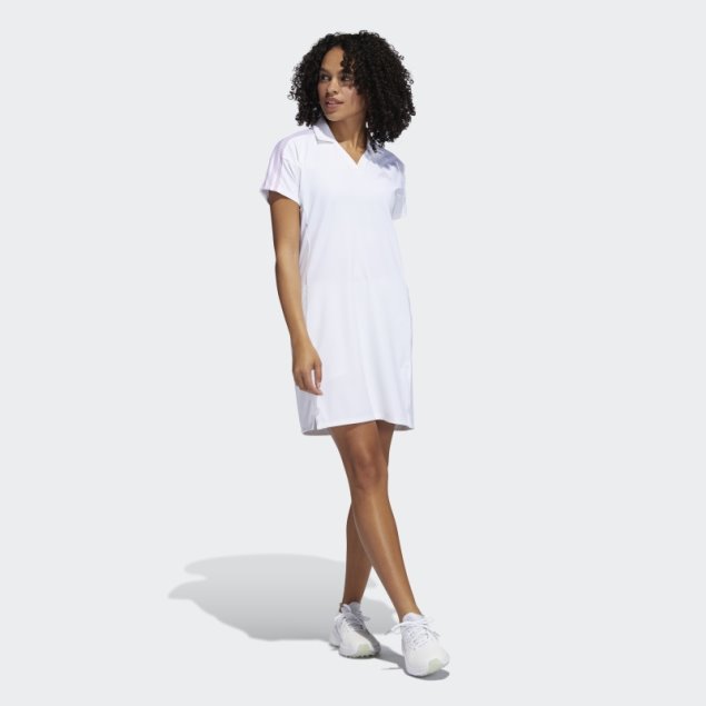 Vestido De Golf De 3 Rayas Adidas Blanco