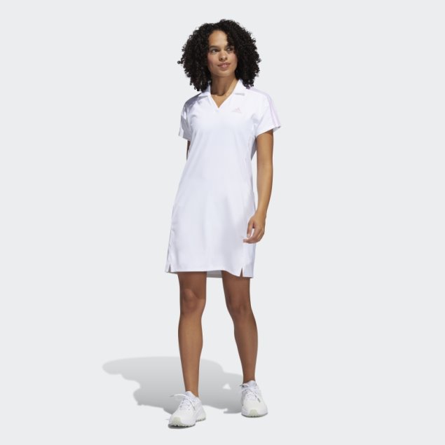Vestido De Golf De 3 Rayas Adidas Blanco