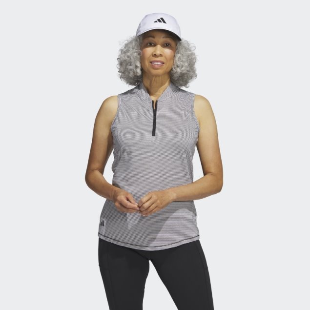 Polo De Golf Sin Mangas Ottoman Bicolor Negro Adidas