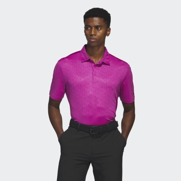 Camiseta Polo De Golf Con Estampado Allover Ultimate365 Fucsia Adidas