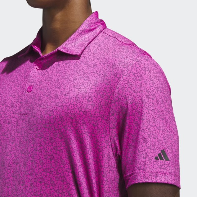 Camiseta Polo De Golf Con Estampado Allover Ultimate365 Fucsia Adidas