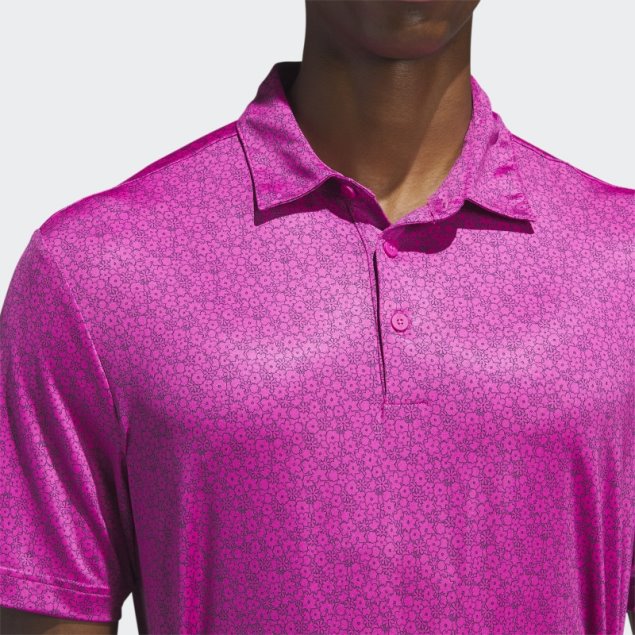 Camiseta Polo De Golf Con Estampado Allover Ultimate365 Fucsia Adidas