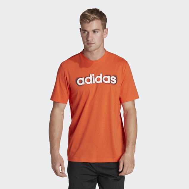 Camiseta De Entrenamiento Con Logo Lineal Y Estampado De Silicona Aeroready Adidas Naranja