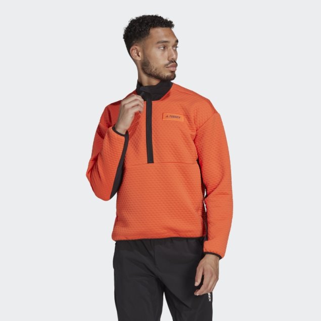 Forro Polar Adidas Terrex Walk Media Cremallera Naranja