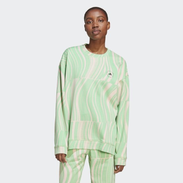Verde Adidas Por Stella Mccartney Truecasuals Gráfico Sudadera Caliente