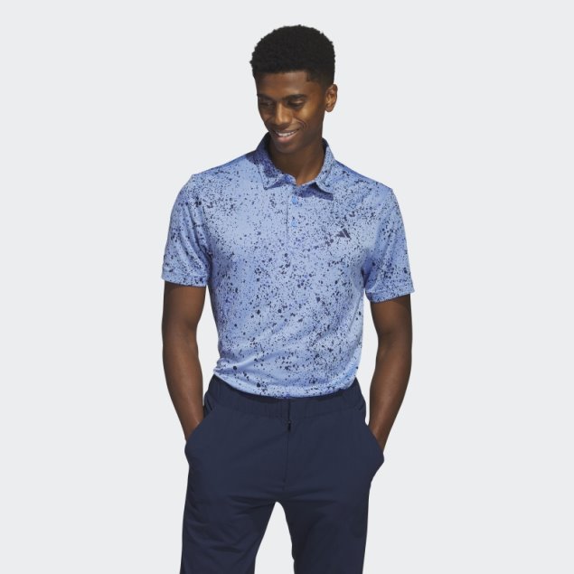 Polo De Golf Azul Jacquard Adidas