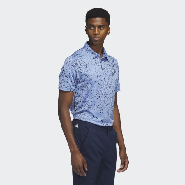 Polo De Golf Azul Jacquard Adidas
