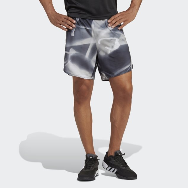 Gris Diseñado Para Entrenar Pantalones Cortos De Entrenamiento Heat.rdy Hiit Allover Print Adidas