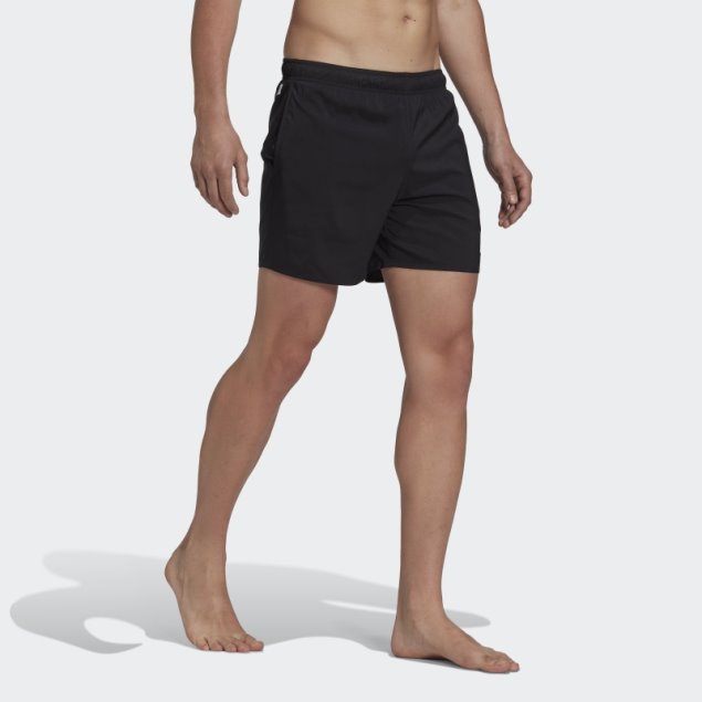 Adidas Shorts De Baño Negros De Longitud Corta