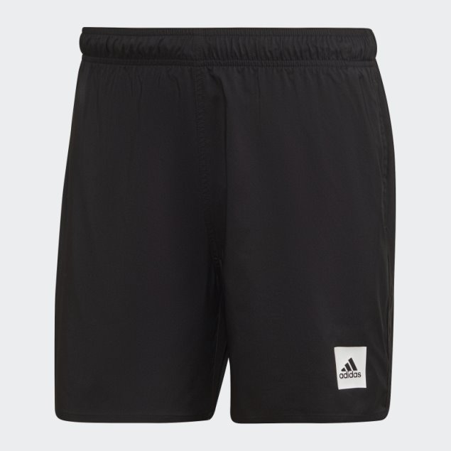 Adidas Shorts De Baño Negros De Longitud Corta
