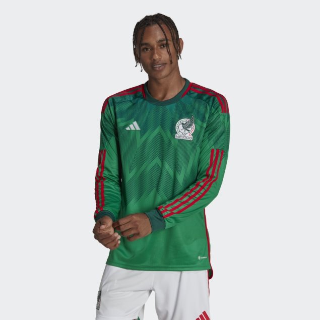 Camiseta Adidas Mexico 22 Primera Equipacion Verde Manga Larga