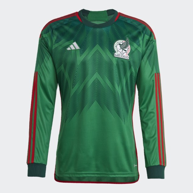 Camiseta Adidas Mexico 22 Primera Equipacion Verde Manga Larga