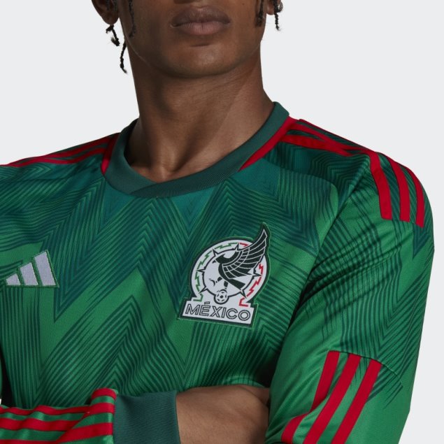 Camiseta Adidas Mexico 22 Primera Equipacion Verde Manga Larga