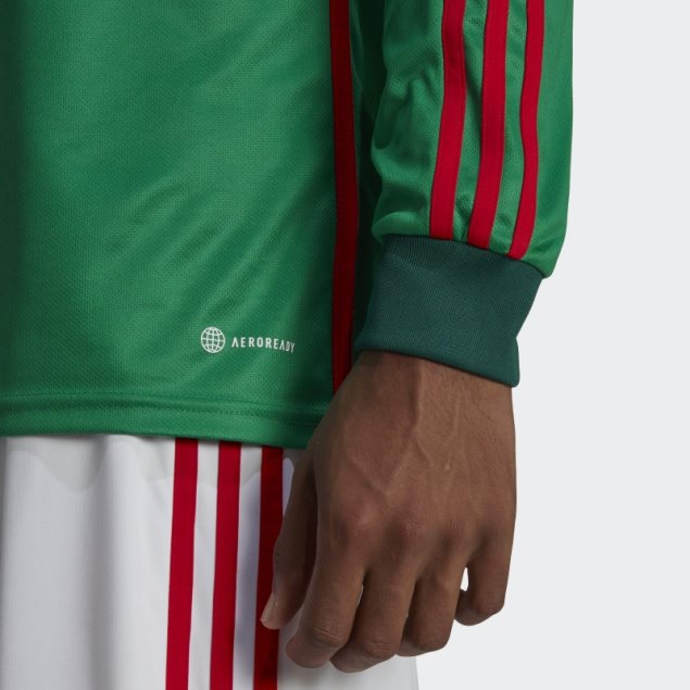 Camiseta Adidas Mexico 22 Primera Equipacion Verde Manga Larga