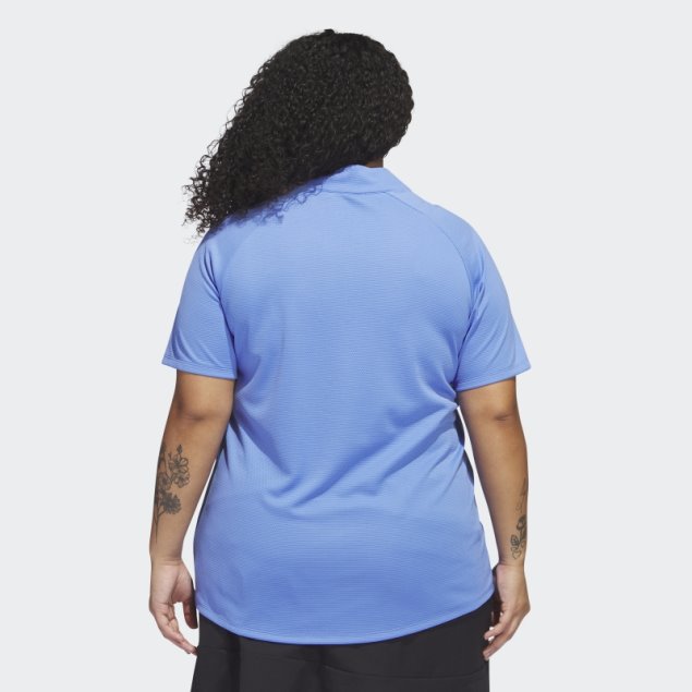 Polo De Golf Con Textura Azul Adidas (talla Grande)