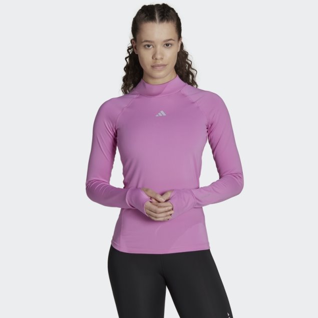 Camiseta De Entrenamiento Techfit Aeroready Warm Manga Larga Adidas Lila