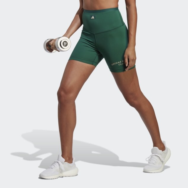 Sports Club Leggings Cortos De Cintura Alta Adidas Verde