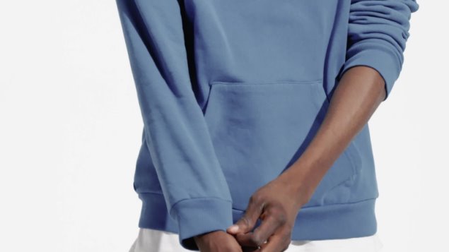 Adidas Sudadera Con Capucha Azul Alterada Con Logo De Recuperación