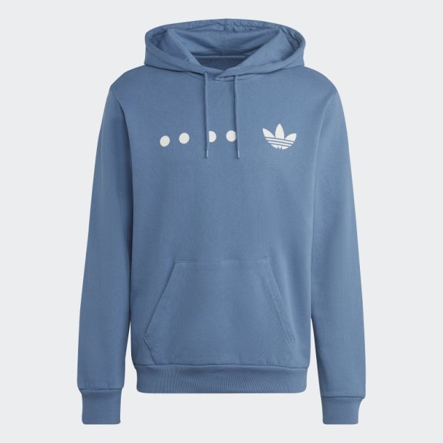 Adidas Sudadera Con Capucha Azul Alterada Con Logo De Recuperación