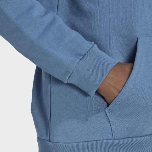 Adidas Sudadera Con Capucha Azul Alterada Con Logo De Recuperación