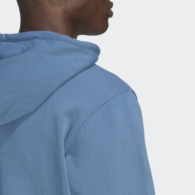 Adidas Sudadera Con Capucha Azul Alterada Con Logo De Recuperación