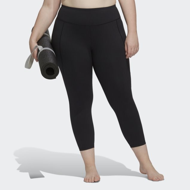 Negro Adidas Yoga Studio 7/8 Leggings (talla Grande) Caliente