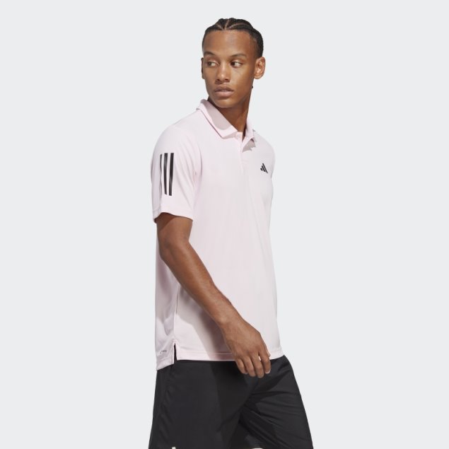 Polo De Tenis Rosa Club 3 Rayas Adidas