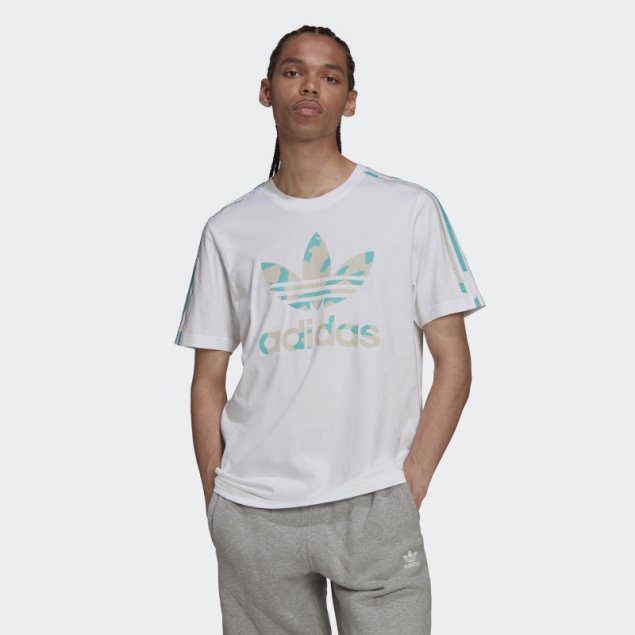 Camiseta Con Relleno De Camuflaje Adidas Blanco