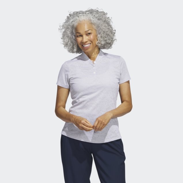 Polo De Golf Adidas Jacquard Blanco