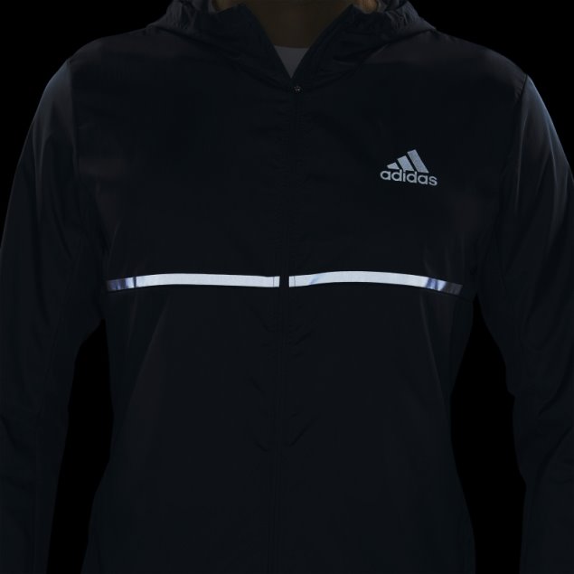 Poseer La Chaqueta De Correr Adidas Acero