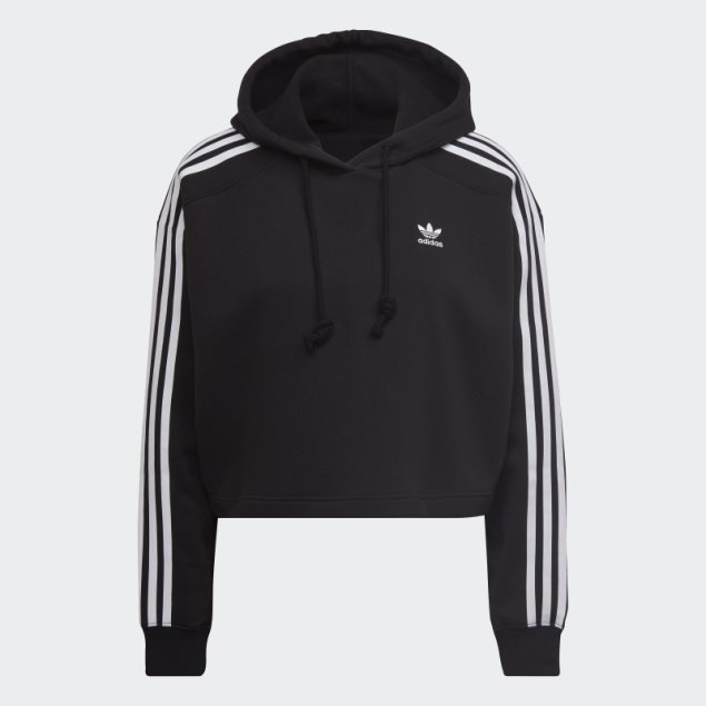 Adidas Adicolor Classics Crop Sudadera Con Capucha Negro