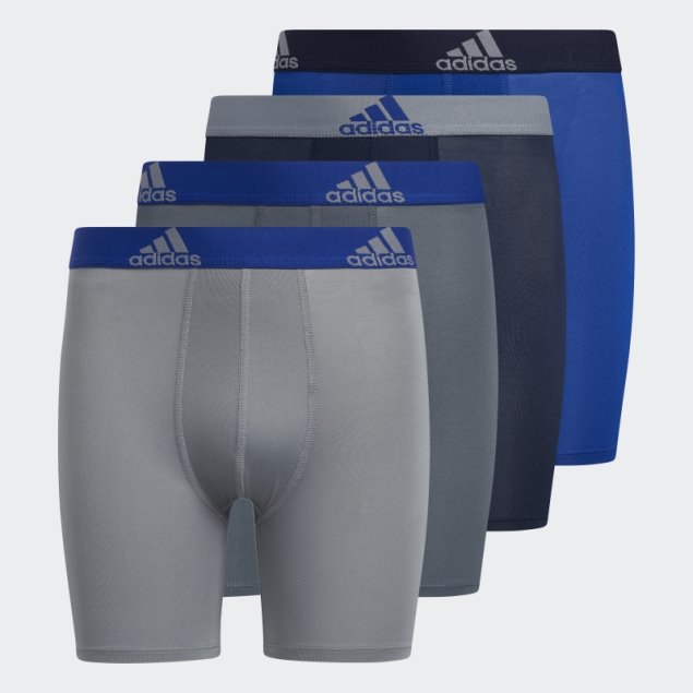 Calzoncillos Boxer Largos Performance 4 Pares Adidas Azul