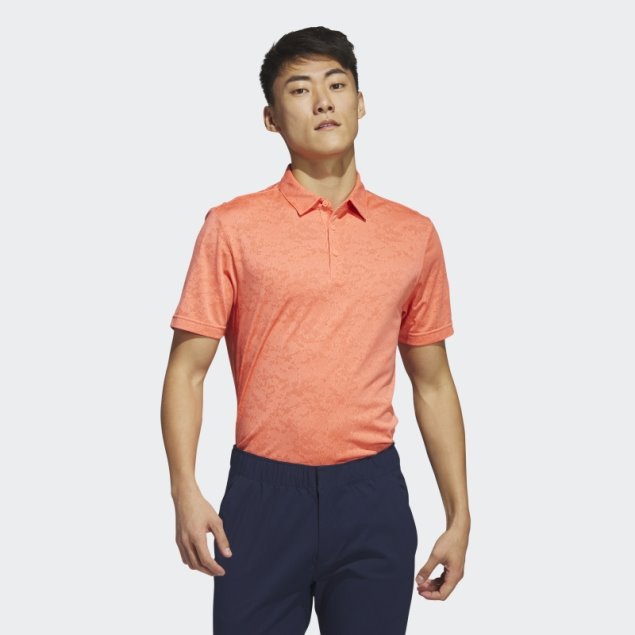 Polo De Golf En Jacquard Texturizado Coral Adidas