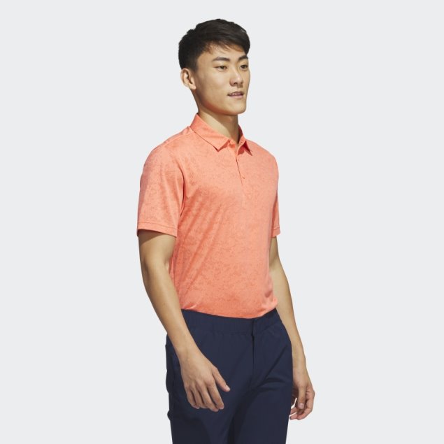 Polo De Golf En Jacquard Texturizado Coral Adidas