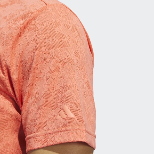 Polo De Golf En Jacquard Texturizado Coral Adidas