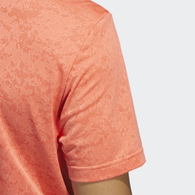 Polo De Golf En Jacquard Texturizado Coral Adidas
