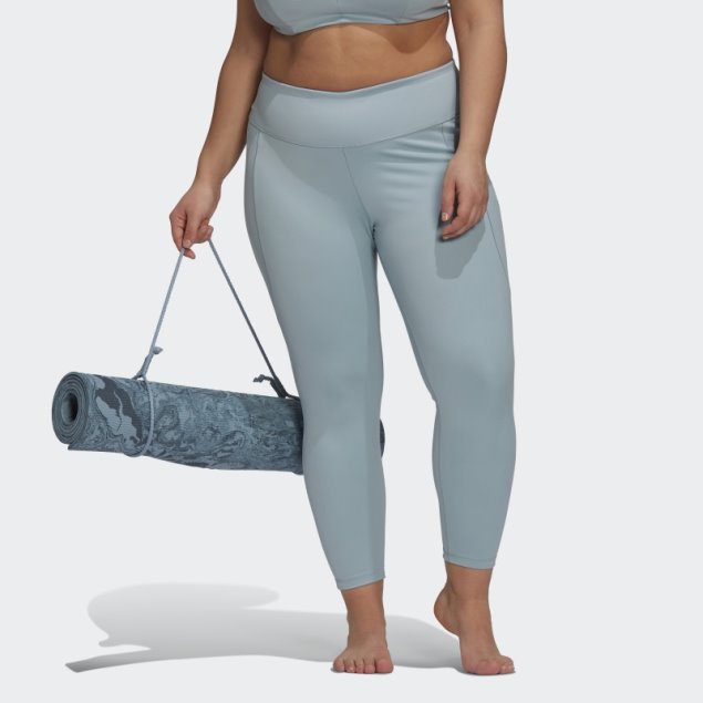Adidas Yoga Studio 7/8 Leggings (talla Grande) Moda Gris