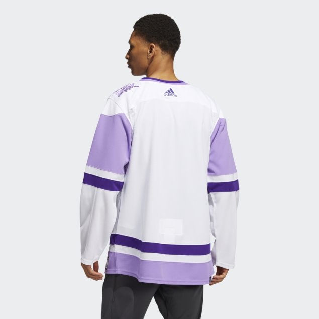 Camiseta Adidas Blanca Jets Hockey Lucha Contra El Cancer