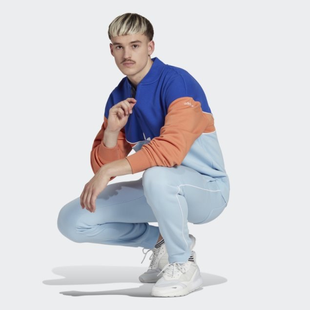 Sudadera Adicolor Con Media Cremallera Y Archivo De Temporada Adidas Azul