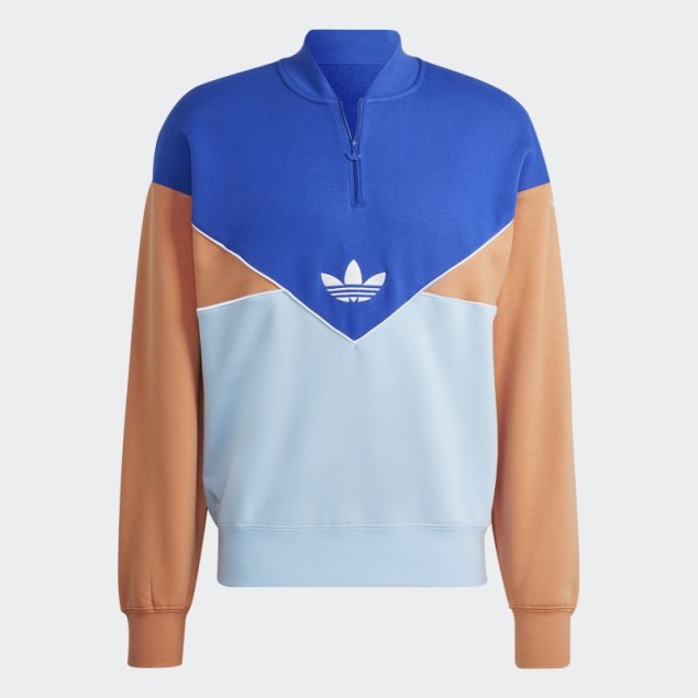 Sudadera Adicolor Con Media Cremallera Y Archivo De Temporada Adidas Azul