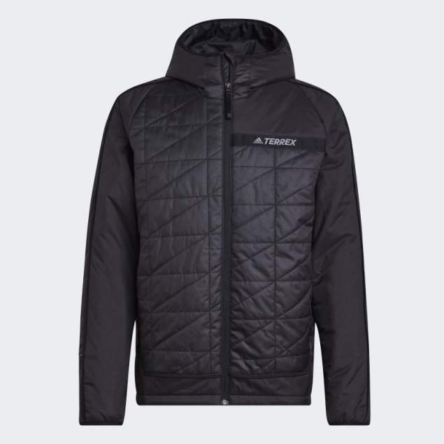Chaqueta Negra Con Capucha Y Aislamiento Múltiple Adidas Terrex