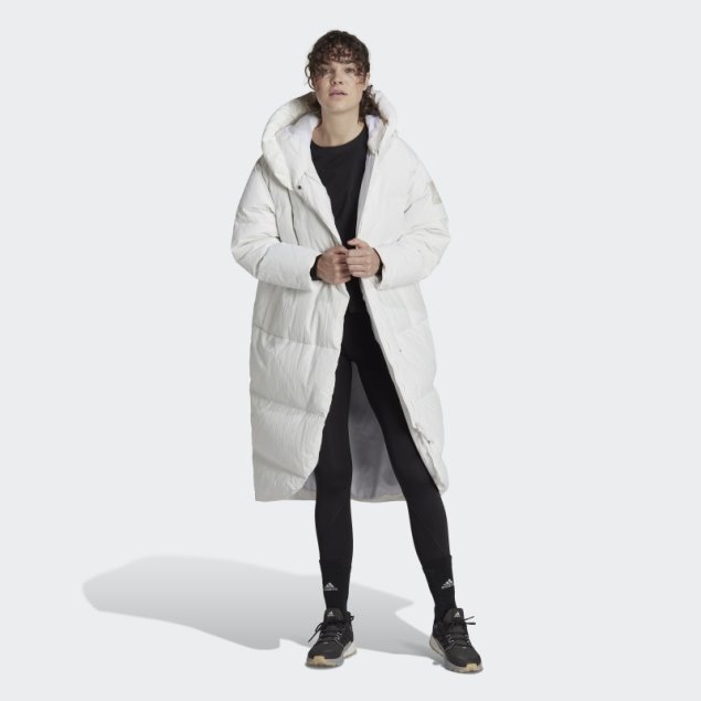 Abrigo De Plumón Blanco Con Gran Deflector Adidas